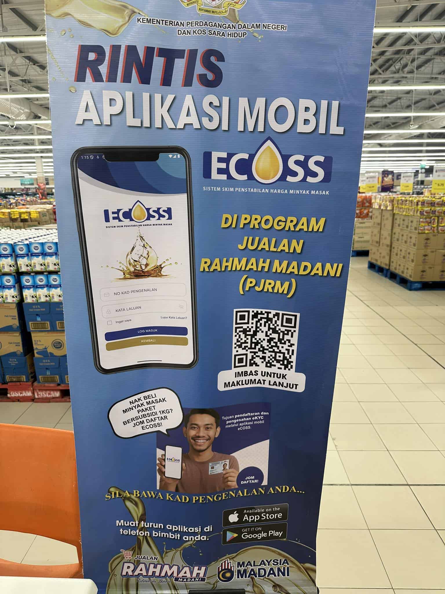 ecoss app minyak masak
