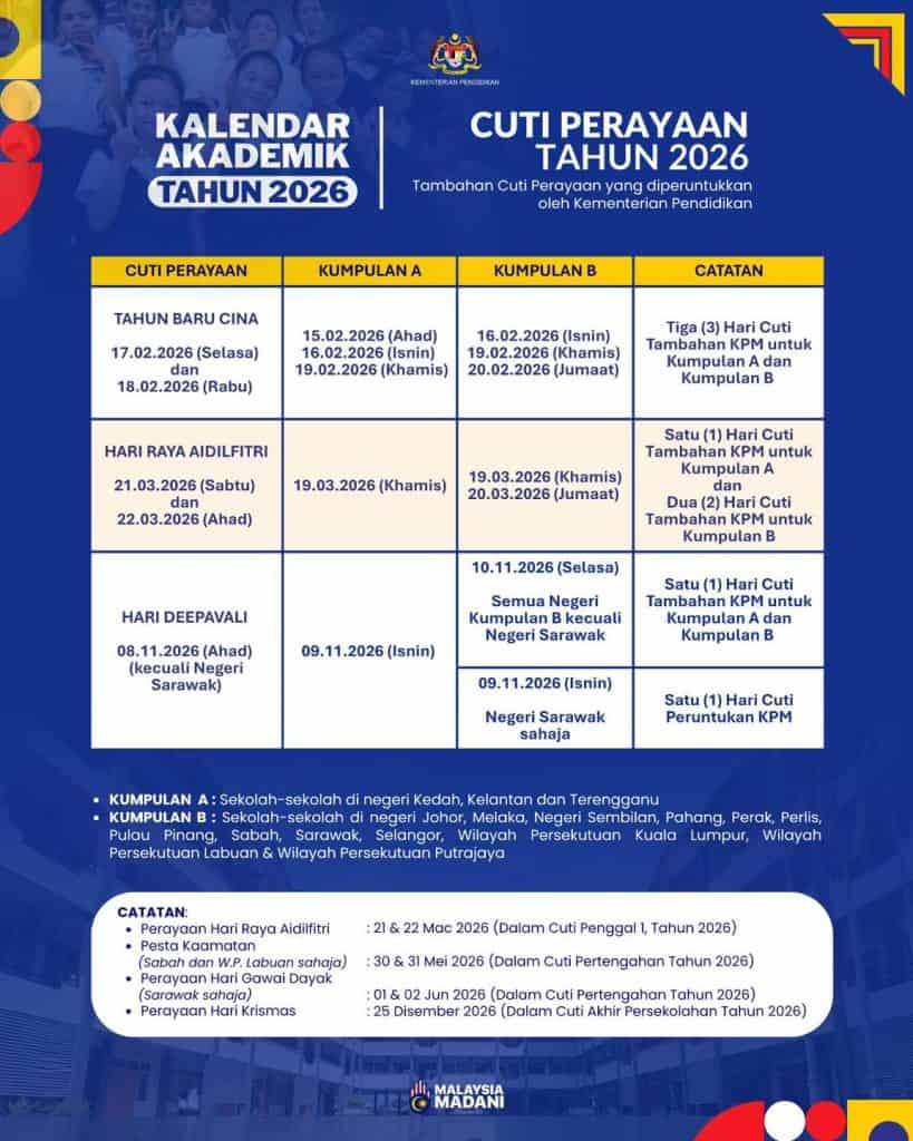 cuti sekolah 2026 takwim akademik kalendar KPM