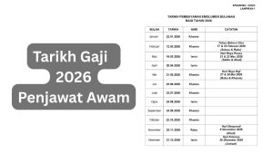tarikh gaji 2026 penjawat awam kerajaan