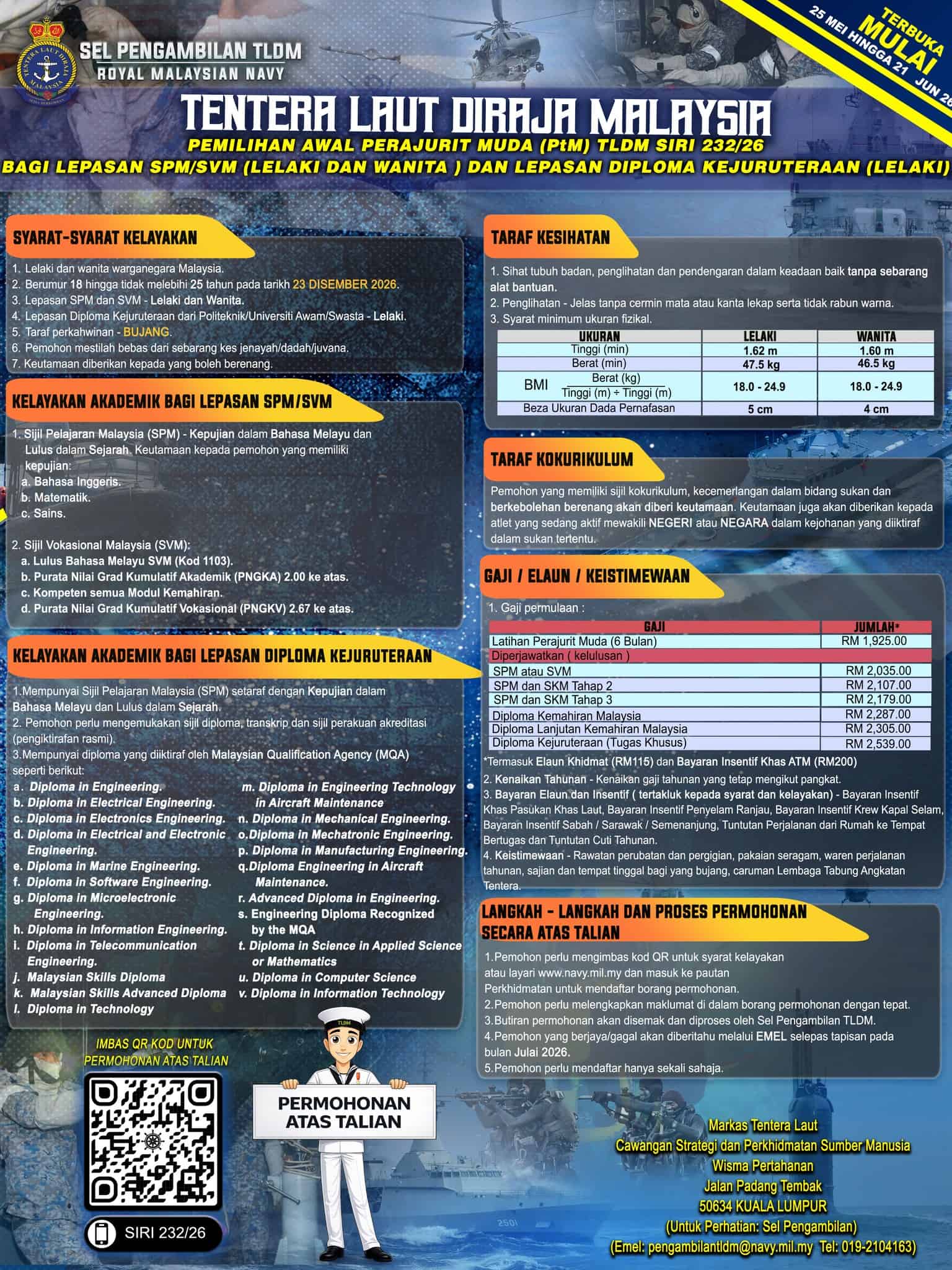 Pengambilan TLDM 2026 - Syarat & Cara Permohonan