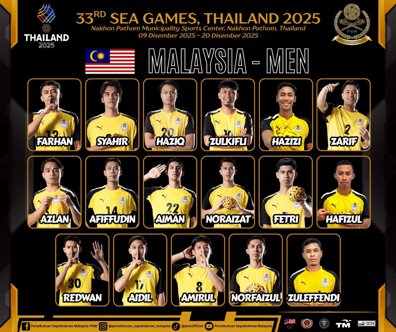 Takraw Sukan SEA 2025 - LIVE, Jadual Perlawanan & Keputusan