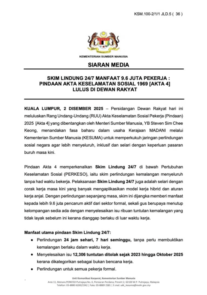 Skim Lindung 24/7 PERKESO