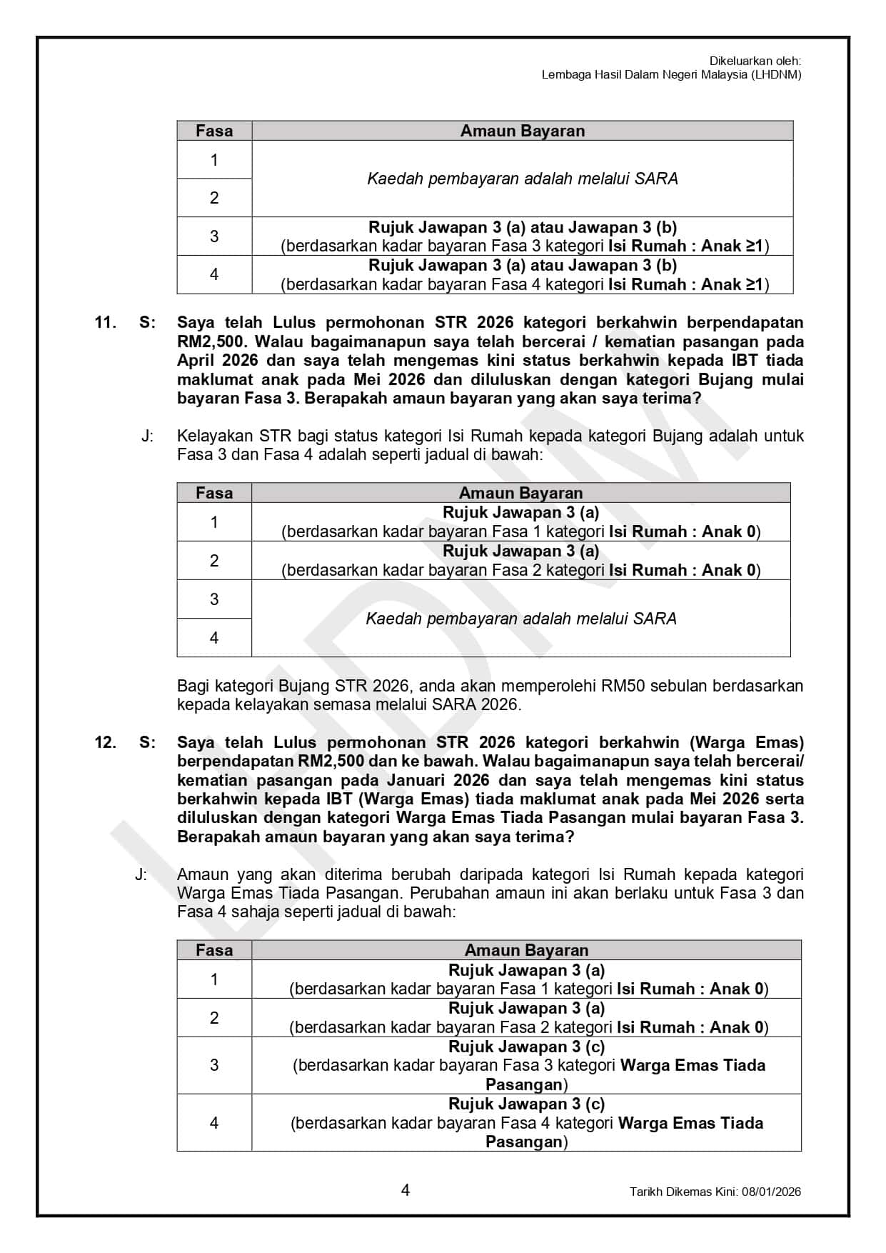 STR Fasa 1 (2026) - Semakan Status Sumbangan Tunai Rahmah