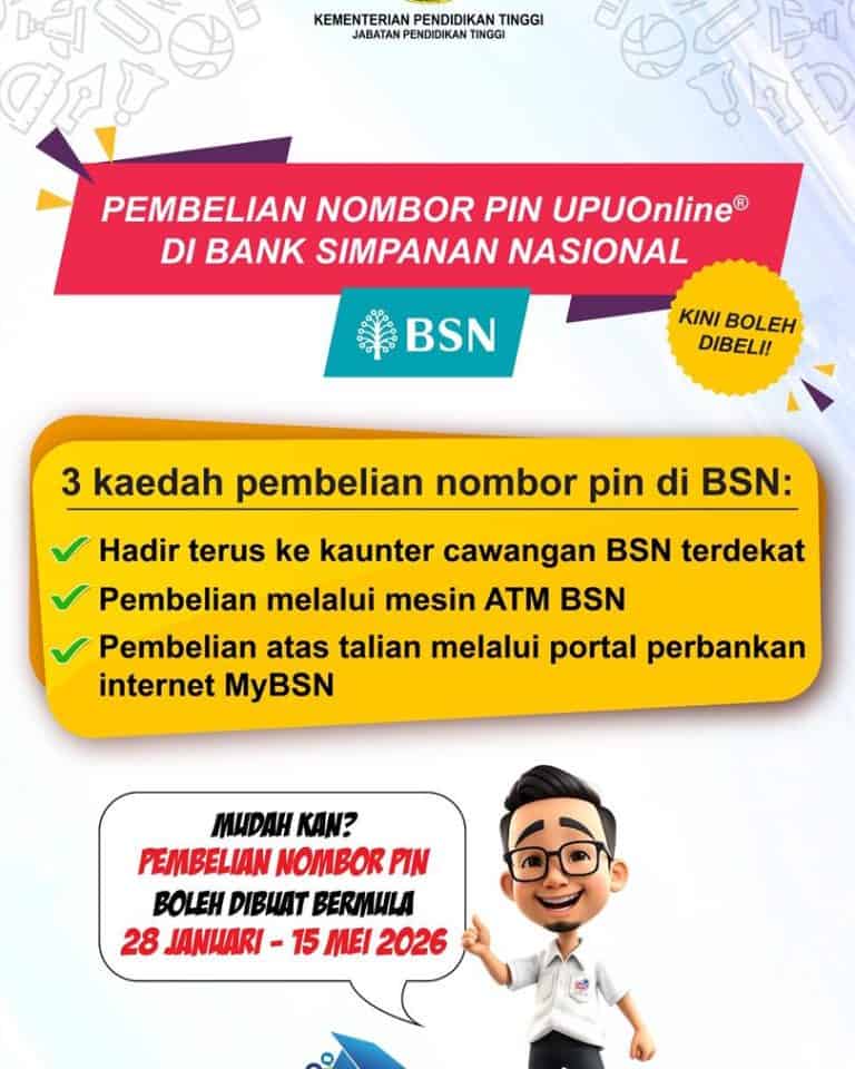 cara beli no pin upuonline bsn