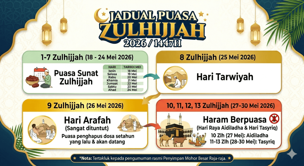 tarikh puasa zulhijjah 2026