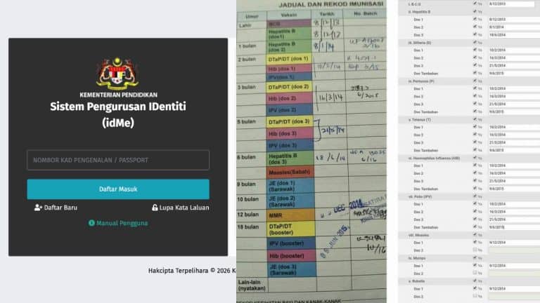 cara daftar imunisasi darjah 1