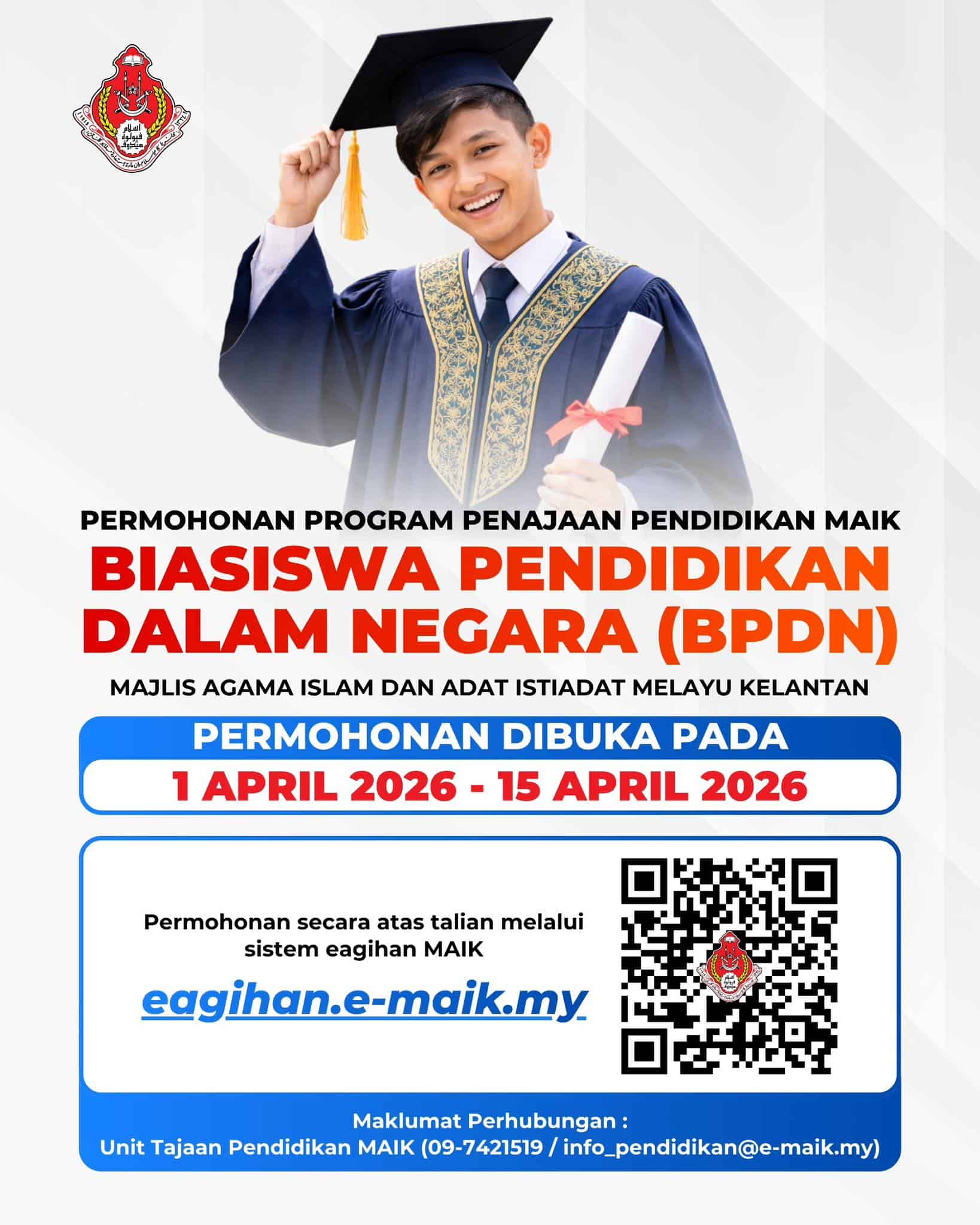Permohonan Biasiswa Pendidikan Dalam Negara (BPDN) MAIK