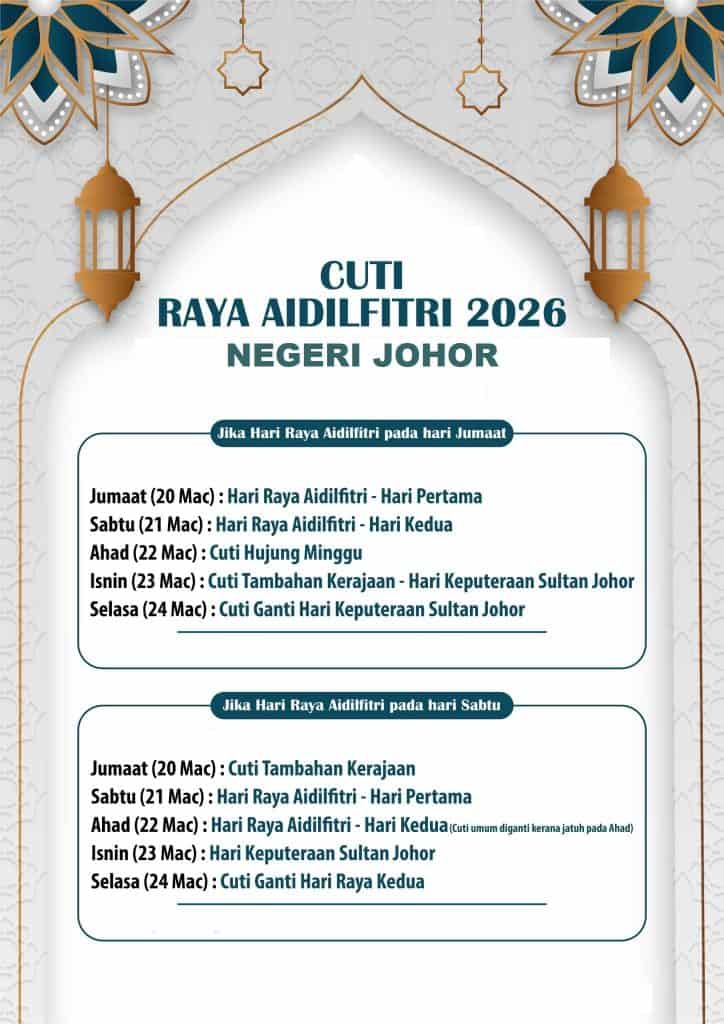 Cuti Raya Johor 2026