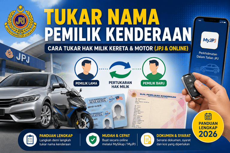 cara tukar nama kererta