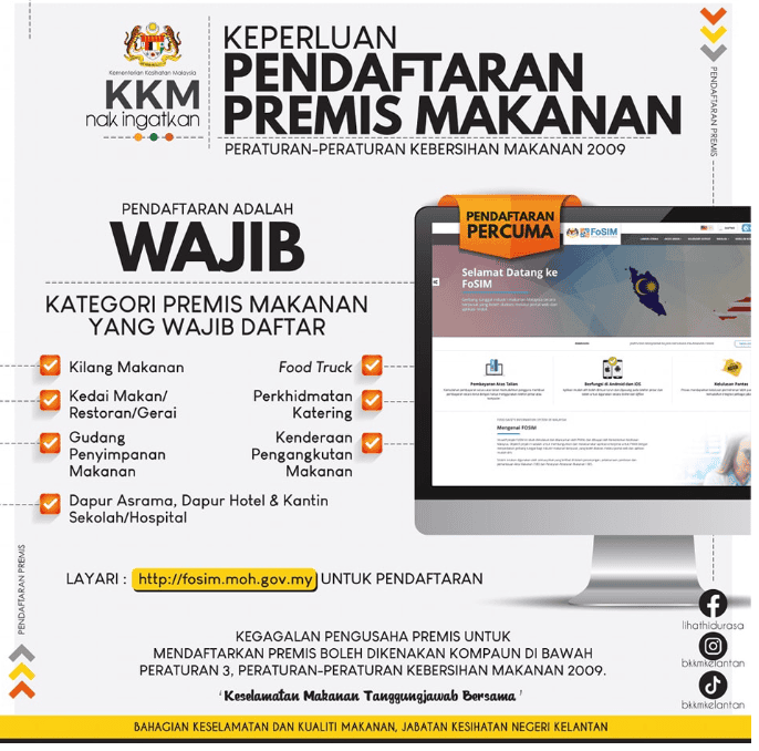 cara daftar premis makanan