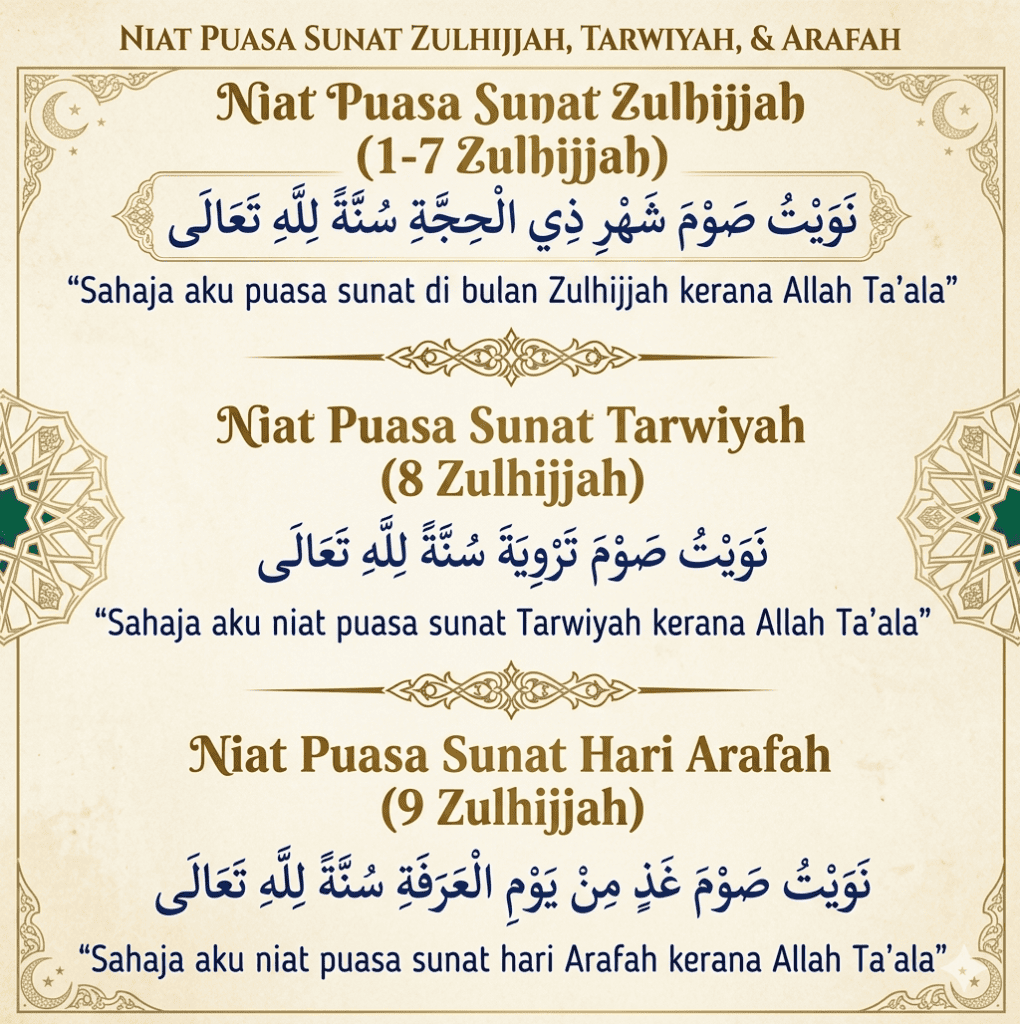 niat puasa zulhijjah
