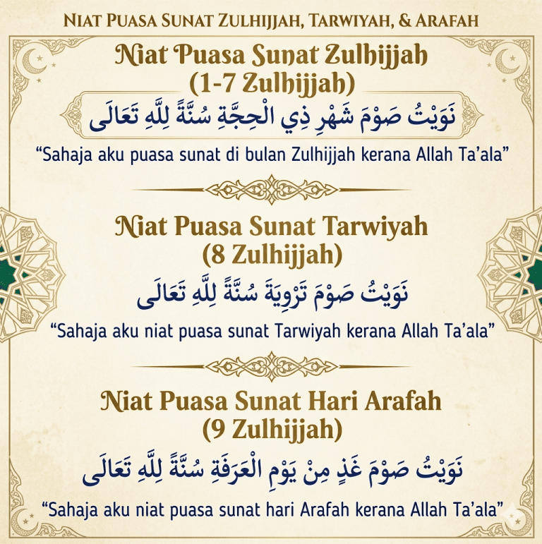 niat puasa zulhijjah