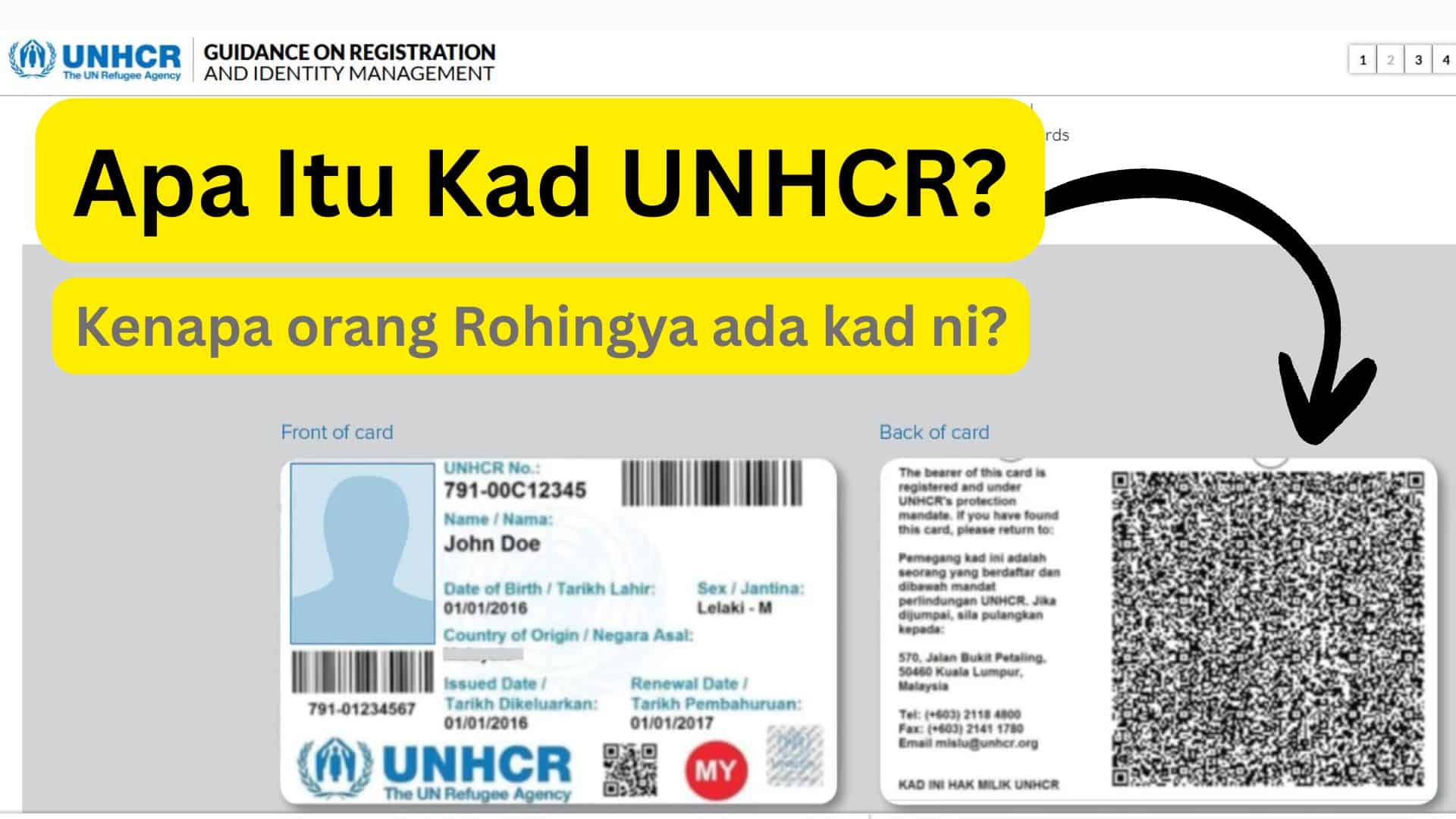 Kad UNHCR Rohingya di Malaysia: Status, Hak & Kegunaannya