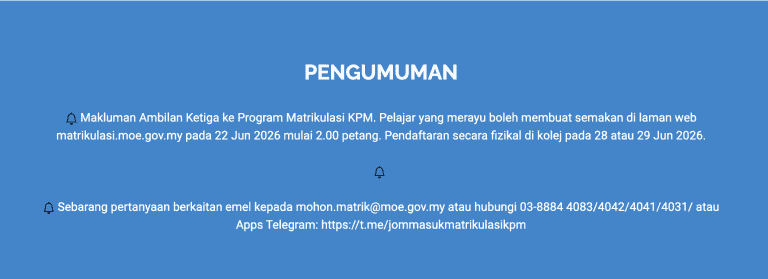 Matrikulasi Ambilan Ketiga