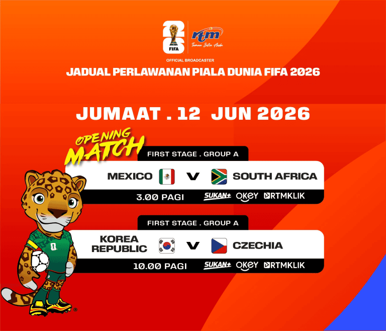 Jadual Siaran Langsung Piala Dunia FIFA 2026 (Day 1)