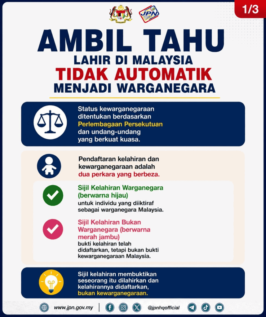 Lahir di Malaysia Tak Automatik Jadi Warganegara - Rujuk Fakta Ini!