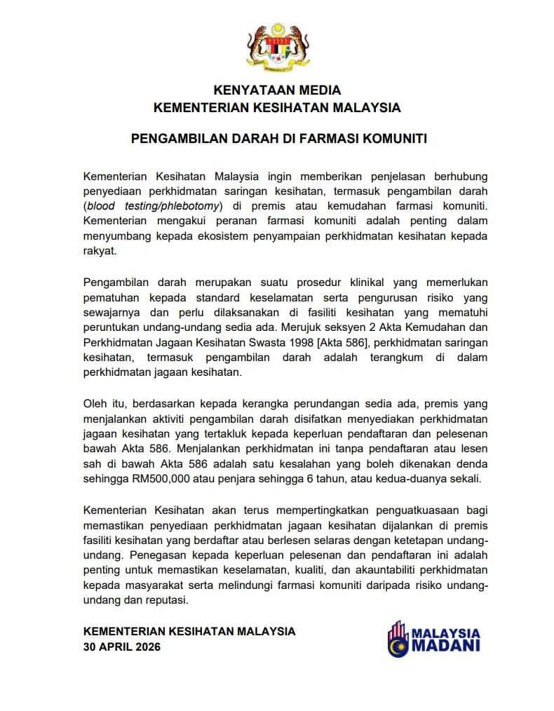 Bolehkah Ambil Darah Di Farmasi?