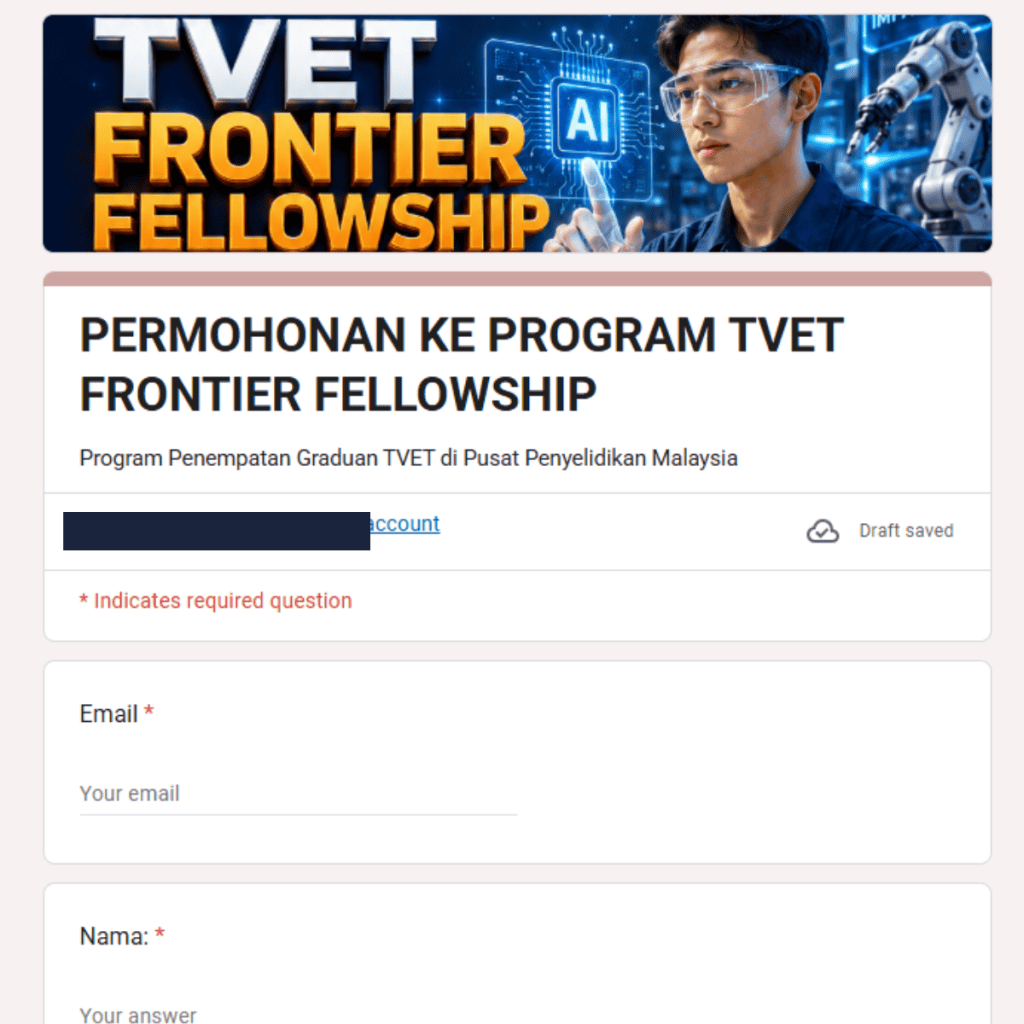 Cara Mohon TVET Frontier Fellowship