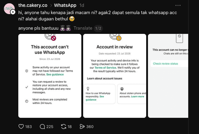 Whatsapp kena block