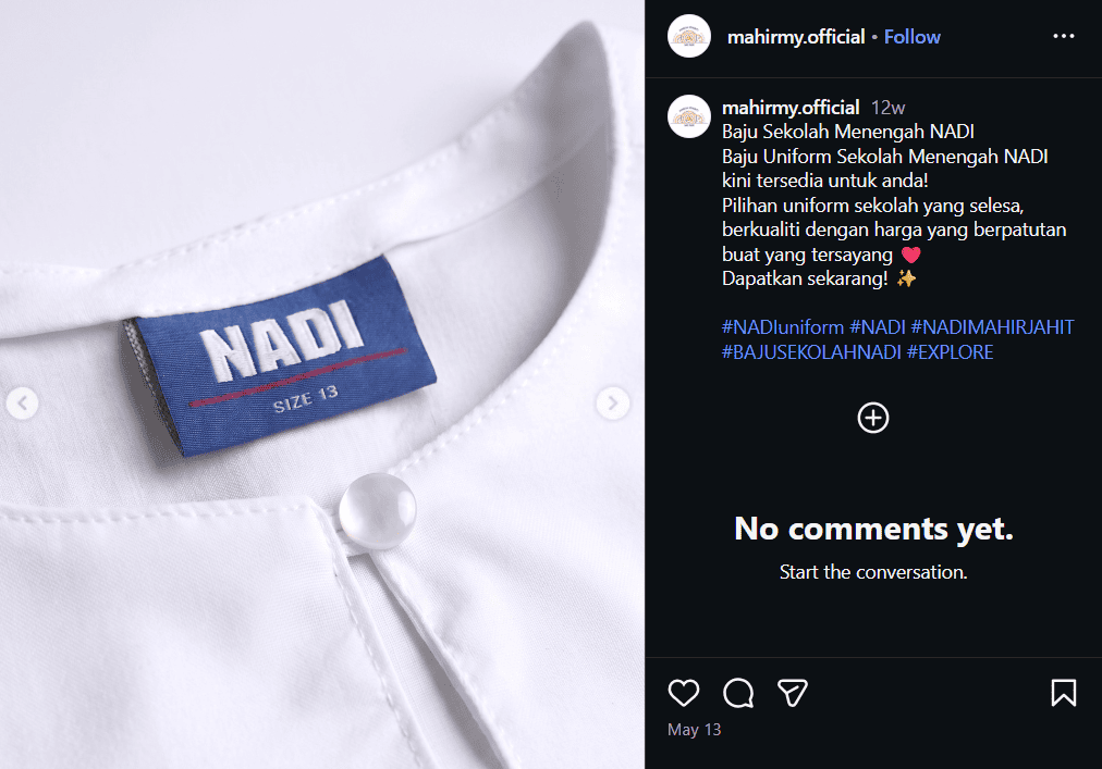 Baju Uniform Sekolah NADI