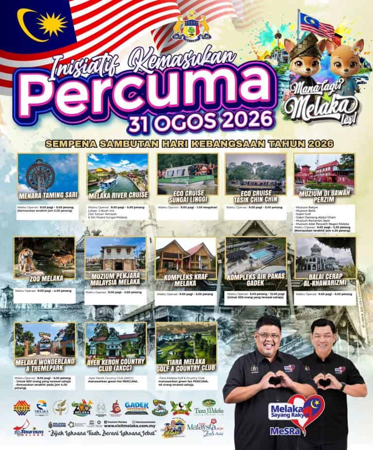Inisiatif Kemasukan Percuma Melaka 31 Ogos