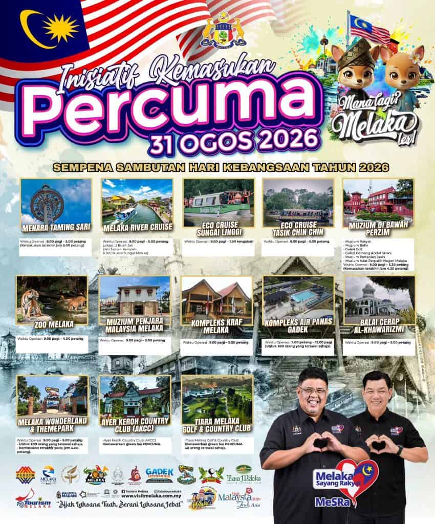 Inisiatif Kemasukan Percuma Melaka 31 Ogos