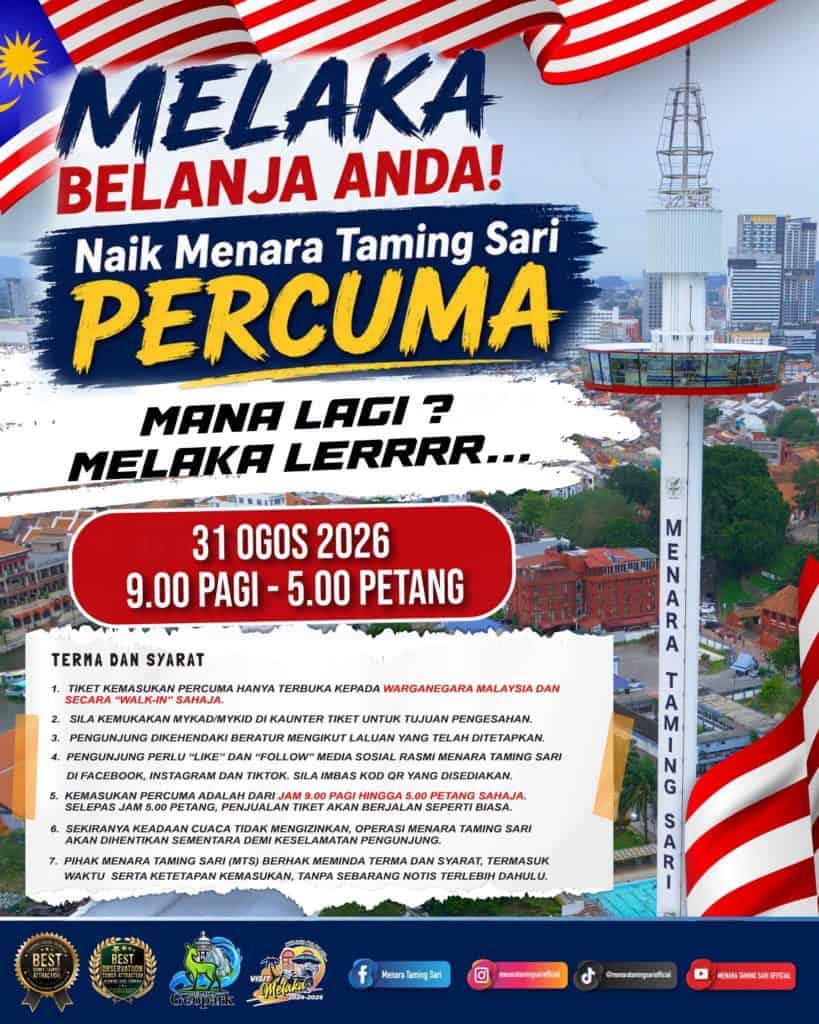 Inisiatif Kemasukan Percuma Melaka 31 Ogos