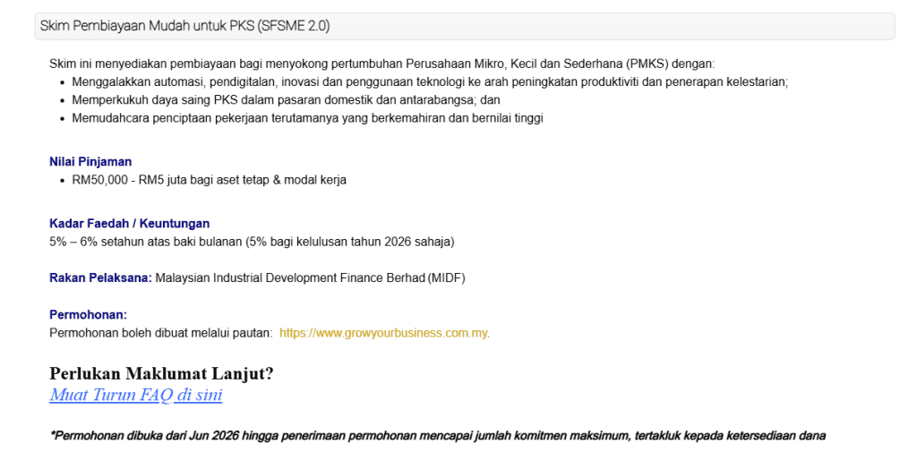 Senarai Bantuan, Geran dan Pembiayaan untuk Usahawan 2026 - Cara Mohon
