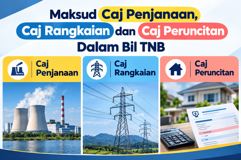 Maksud Caj Penjanaan, Caj Rangkaian dan Caj Peruncitan Dalam Bil TNB