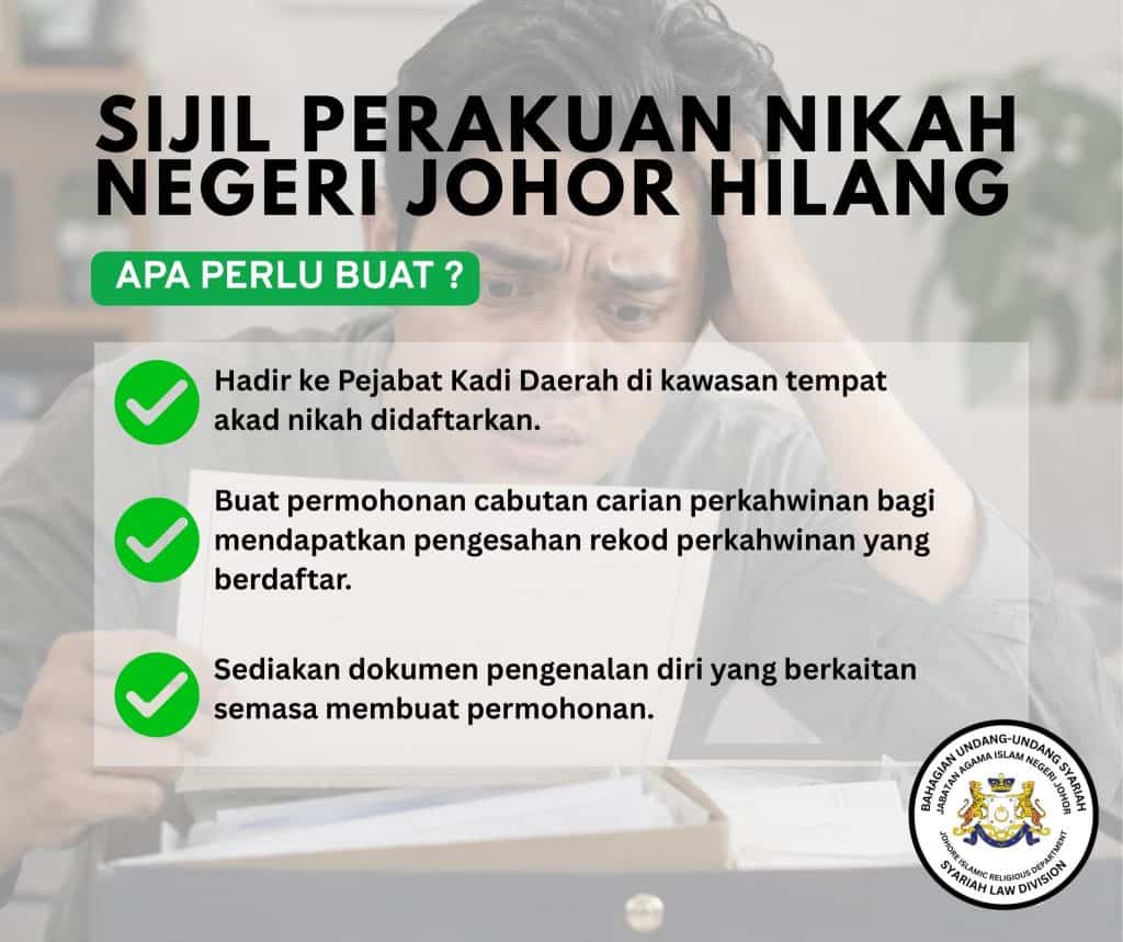 Cara Dapatkan Semula Sijil Nikah Hilang