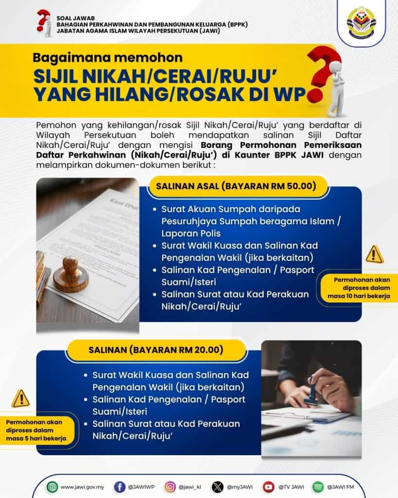 Cara Dapatkan Semula Sijil Nikah Hilang