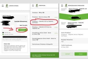 cara pindahkan duit ke Tabung istito'ah TH