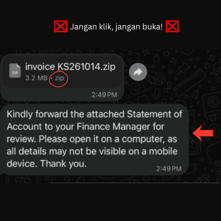 Awas! Taktik Baharu Scam WhatsApp Hantar Fail ZIP & RAR Guna Akaun Kenalan Anda