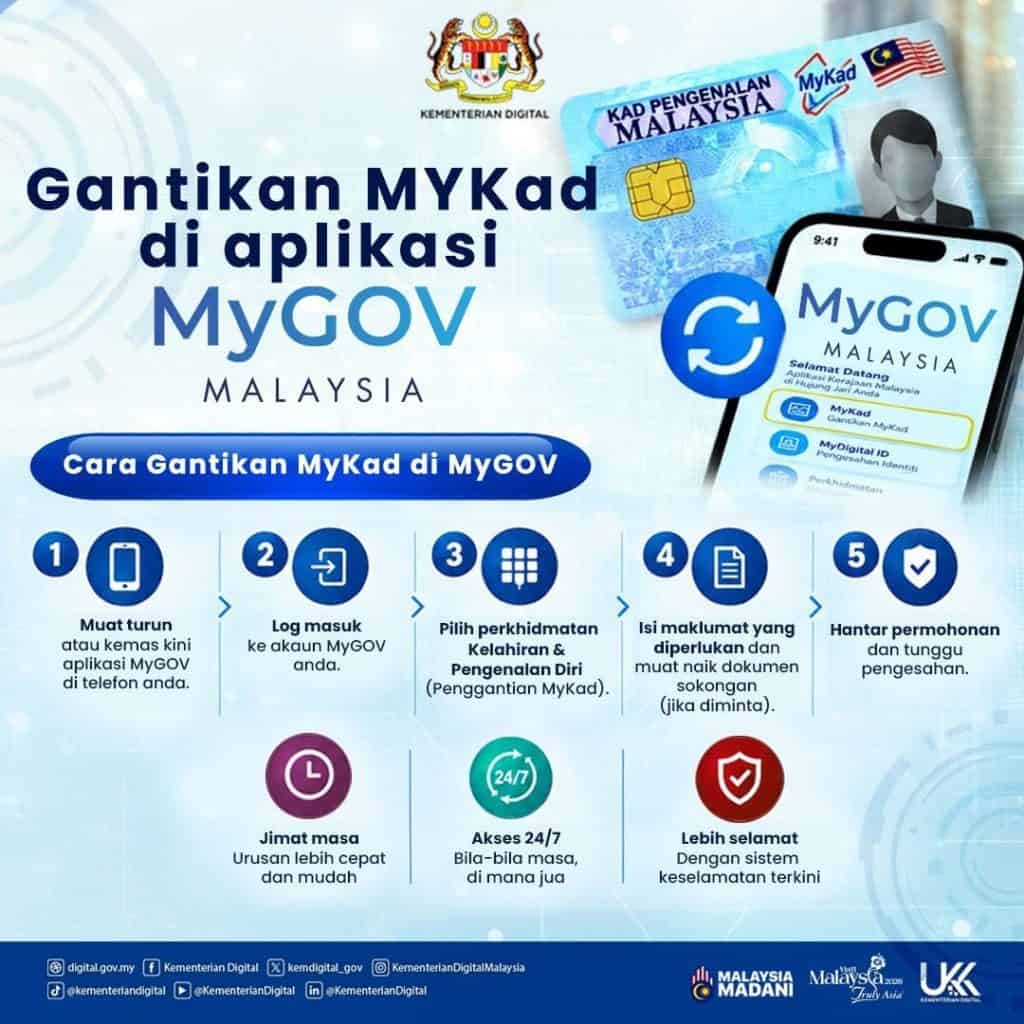 Cara Tukar IC Baru Guna MyGov
