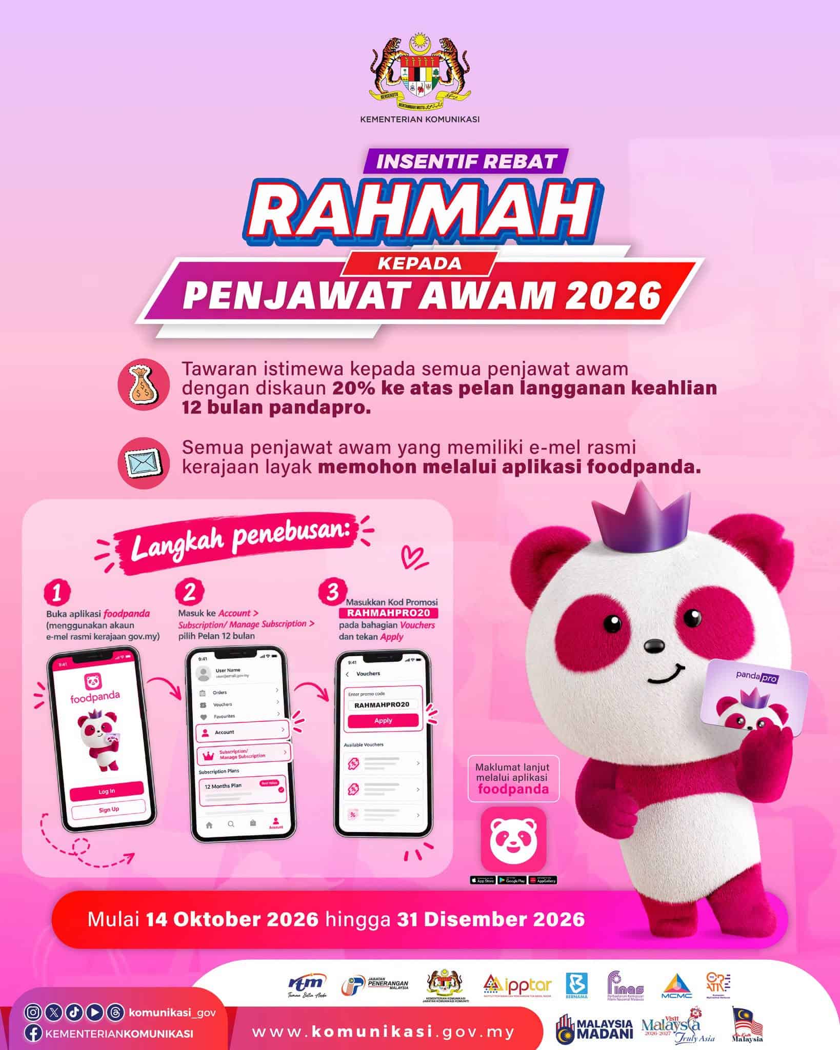 Awam Insentif Rebat RAHMAH PandaPro Penjawat Awam 2026
