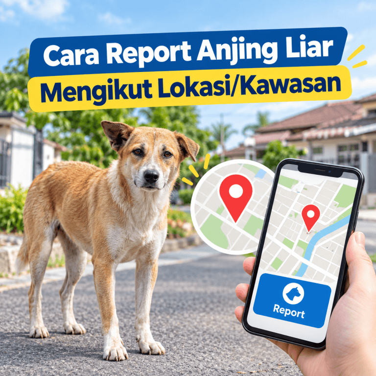 cara report anjing liar