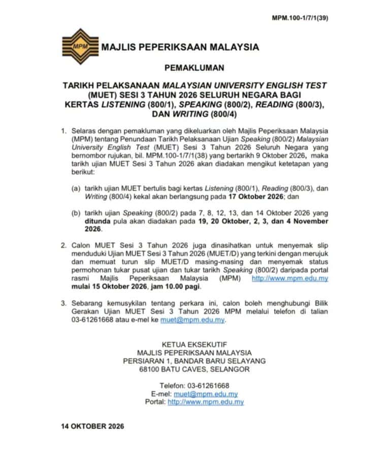 JADUAL MUET
