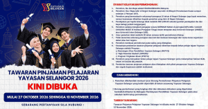 pinjaman pelajaran yayasan selangor